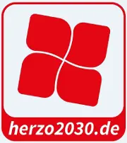 some weird squiggly square thing as a logo with the text “herzo2030.de” under it