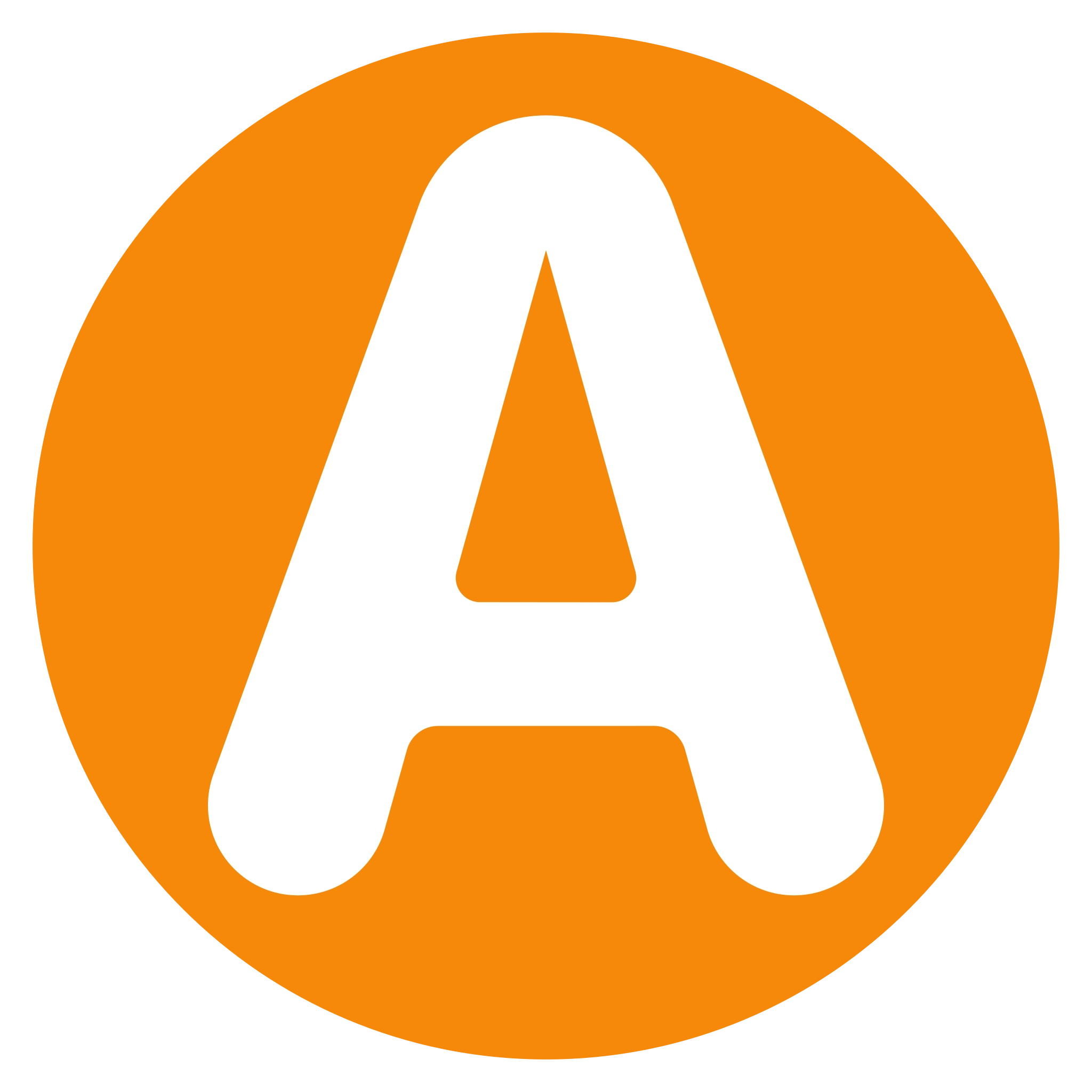the AKN logo as it's seen on signs in Hamburg - a white A in an orange circle
