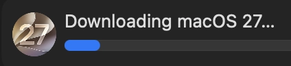 Downloading macOS 27…