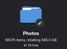 photos - 56075 items, totalling 585 GB